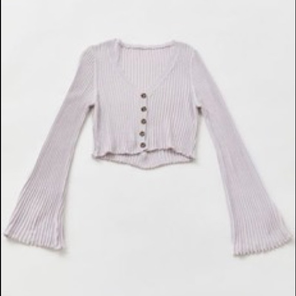 UO Ribbed Ruffle Cardigan BNWT Medium - Picture 3 of 10
